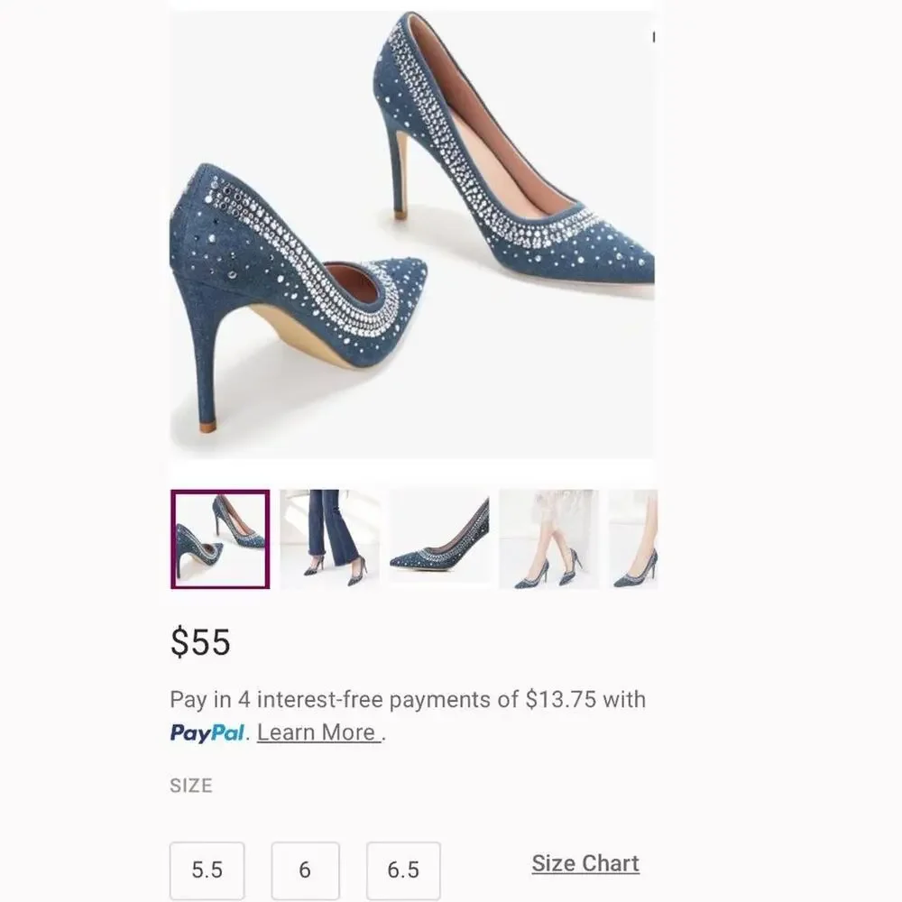 Blue denim studded heels dress